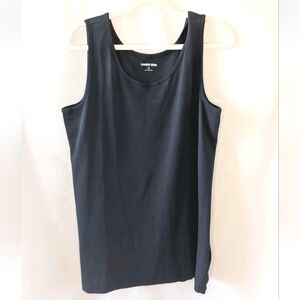 Lands' End Classic Cotton Black Tank Top Large Tall